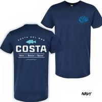 Costa Del Mar T-Shirt – Adventure-Themed Graphic with Fish and Costa Logo – Unisex, Relaxed Fit, Short Sleeve, Machine Washable – Perfect for Fishing, Menswear, Streetwear, Vacation Outfits