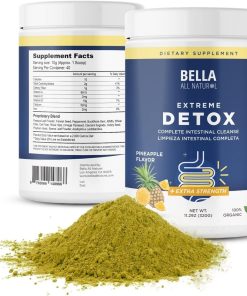 Bella All Natural Extreme Detox Powder (Pineapple) – Complete Colon Cleanser and Full Body Detox, 320G