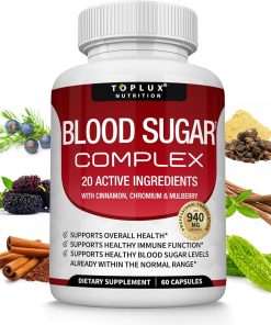 Blood Complex Supplement – Natural 20 Herbs and Vitamins with Cinnamon, Alpha Lipoic Acid to Support Health, Non-GMO, for Men Women, 60 Capsules