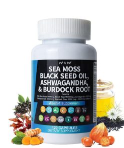 Prompt Goods WXW Organic Irish Sea Moss Capsules Detox & & Digestive Health Sea Moss Pills Vegan Sea Moss Hard Capsule