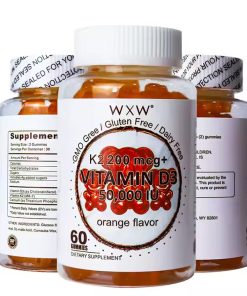 WXW High Quality Vitamin D3 Gummies Vitamin D3 50000 IU Per Serving Promotes Healthy Muscle Vitamin Gummies