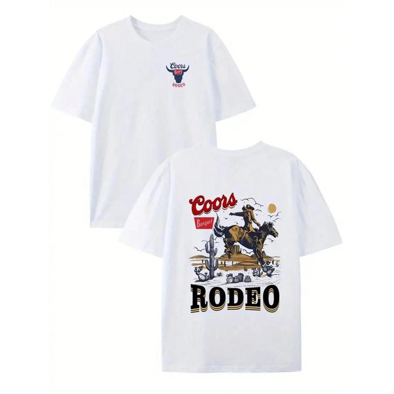 Y2K Style, Coors Banquet….Double-Sided Printing Fashionable Cotton Men’s T-Shirt, Multi-Color Optional, Surprise Gift For Friends And Family, Christmas Drop Shoulder Sleeves Round Neck