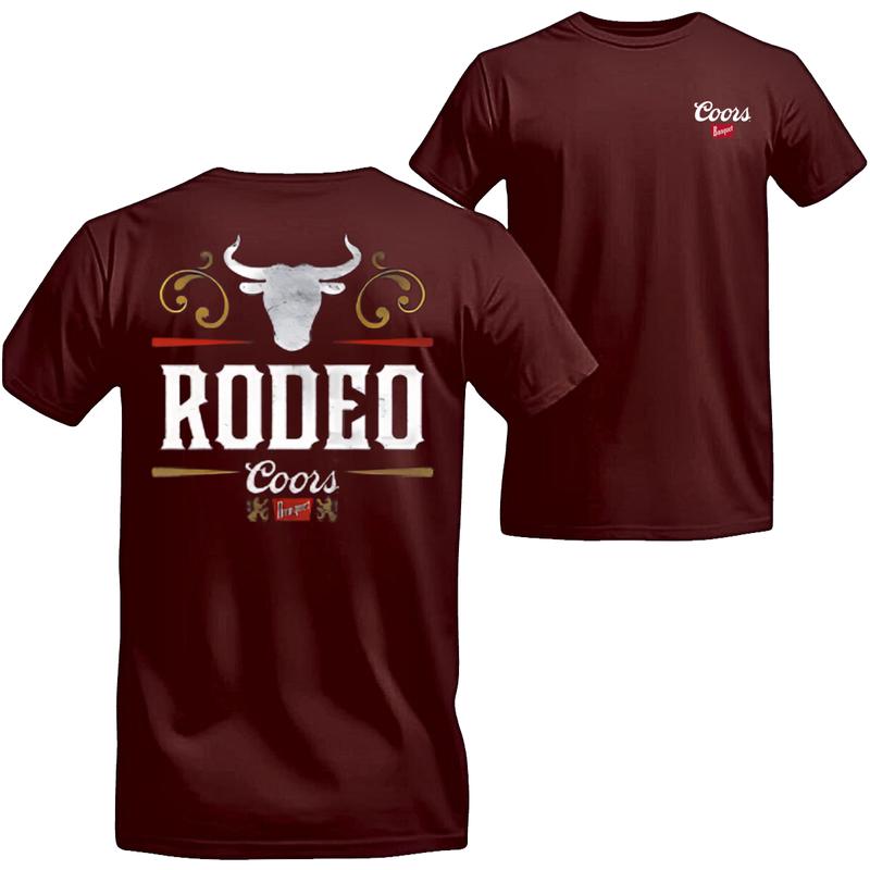 Coors Rodeo T-Shirt – Western Cowboy Style, Bull Skull & Rustic Rodeo Theme, 100% Cotton, Casual Short Sleeve, Available in Multiple Colors – Green