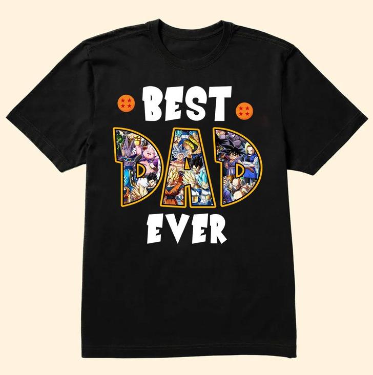 Best Dad Ever Dragon Ball Z Graphic Tee Cotton T-Shirt Unisex Menswear
