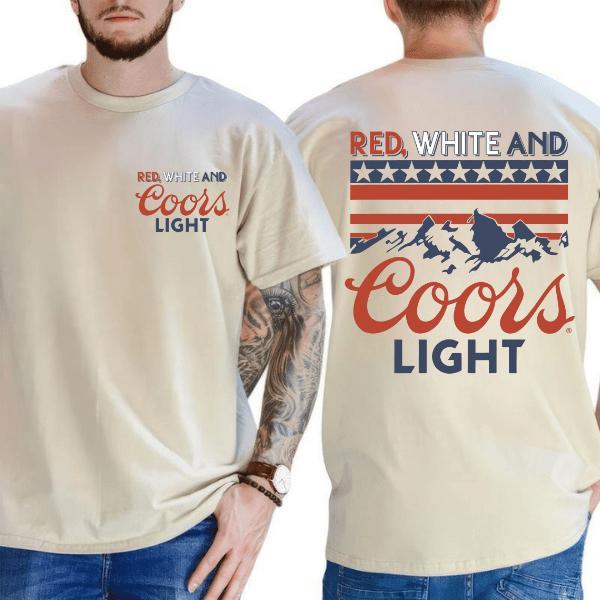 Coors Light Red White and Blue T-shirt, Casual Wear T-Shirt, Unisex Shirt for Man and Women, Patriotic and Bold Style