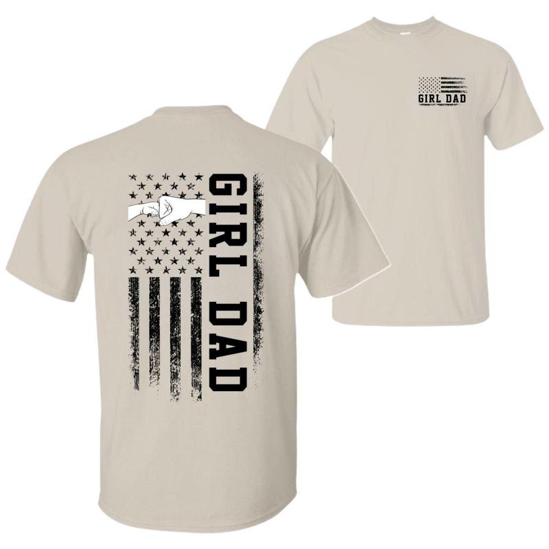 Father Daughter Bond Shirt, Girl Dad Shirt, Graphic with Symbolic Flag and Fist Bump, Father’s Day Shirt, Best Dad Ever, Funny Dad Shirt, Trendy Father’s Day, Men’s Graphic Tees
