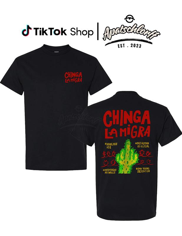 Chinga La Migra 2 Sided Unisex Shirt – Mexicans Ain’t Going Anywhere, Immigration Tee, Mexican Power T-Shirt, Anti Trump Unisex Pullover Tee