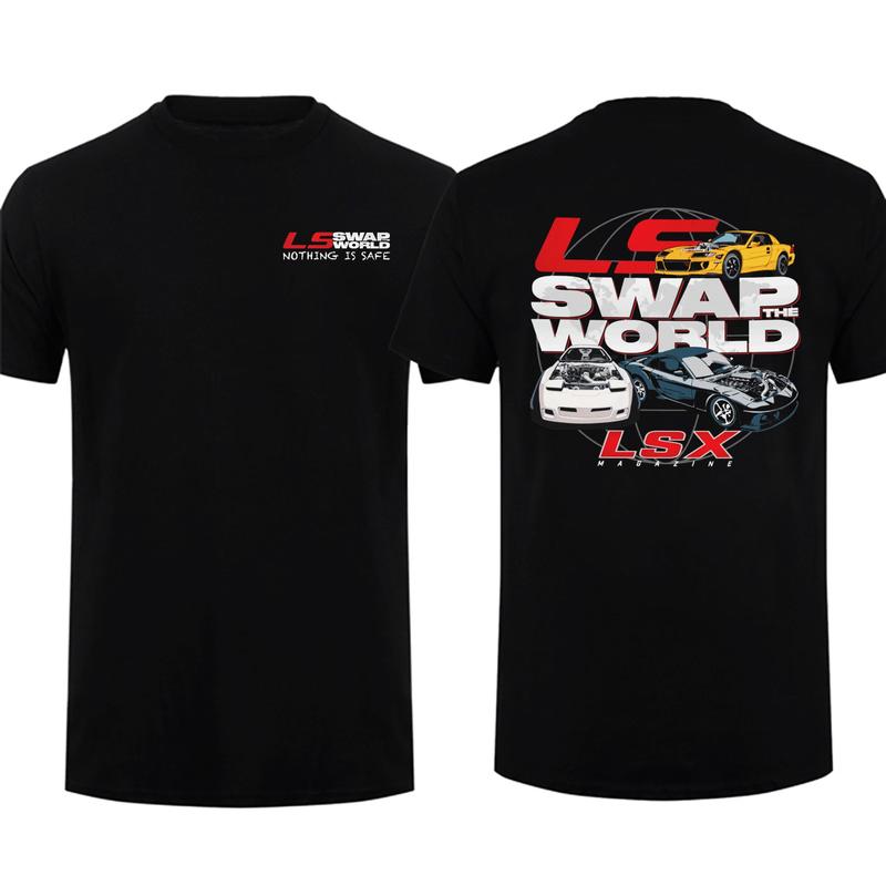 LS Swap The World – LS Engine Swap Enthusiast Tee,Car Lover Shirt, Racing Shirt,Style & Performance,Summer T-Shirt Menswear Car Parts Graphic Design