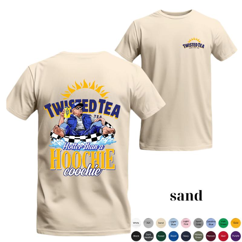 Twisted Tea T-shirt – Featuring Fun Graphic of “Hotter Than a Hoochie Coochie” Design , Perfect for Twisted Tea Fans and Summer Fun , Unisex , Relaxed Fit , Menswear tiktokshop freeship Top Tshirt