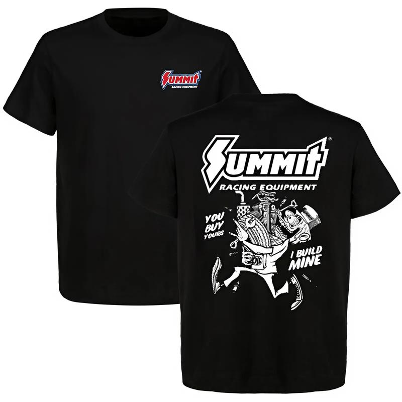 Summit Racing Equipment Summer T-Shirt, Menswear Car Parts Short Sleeve, Fabric, graphic tee