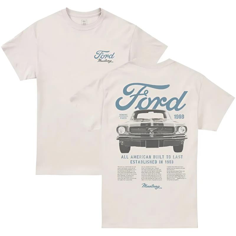 Ford Mustang Built To Last Established in 1903 T-Shirt, Vintage Car Shirt For Enthusiasts, Casual Wear Men Womenswear