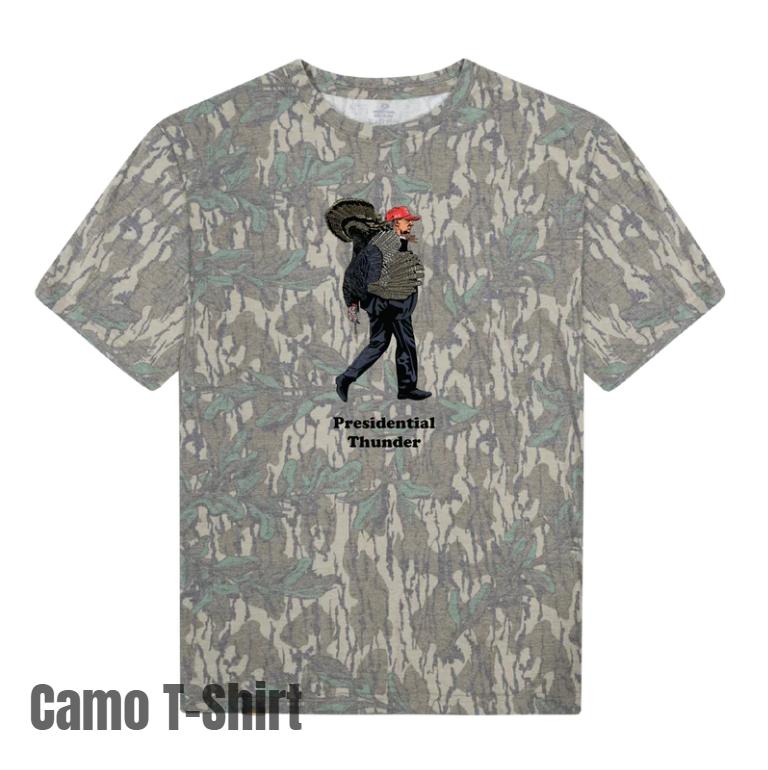 Presidential Thunder Camo T-Shirt – Vintage Washed Tee for Hunting & Fishing | Men’s Outdoor Apparel
