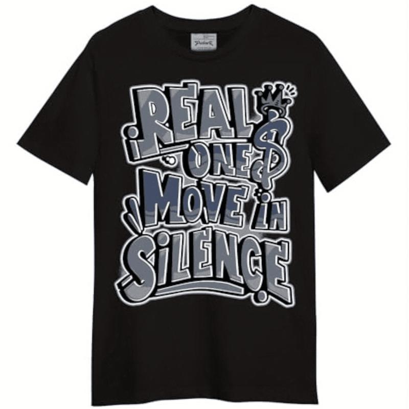 Cotton Men Gifts Bold Real One Move In Silence Graphic T-Shirt With Urban Vibes.