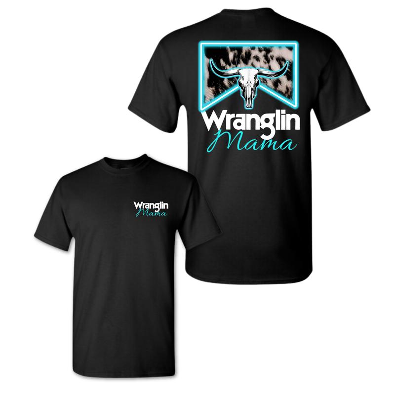 Wranglin’ Mama T-shirt, Western-Inspired Graphic, Trendy Ranch Life Shirt, Stylish Western Apparel, for Women and Men