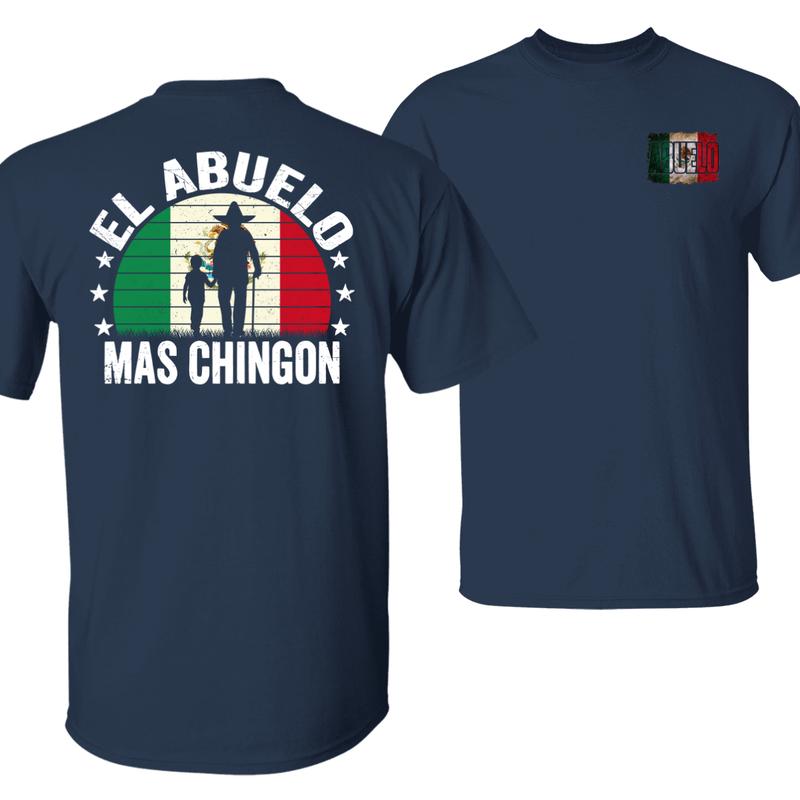 Cool Grandpa Mexico Tee – El Abuelo Mas Chingon with Vintage Flag & Family Bond Design – tiktok shop store, Unisex Tops, Menswear