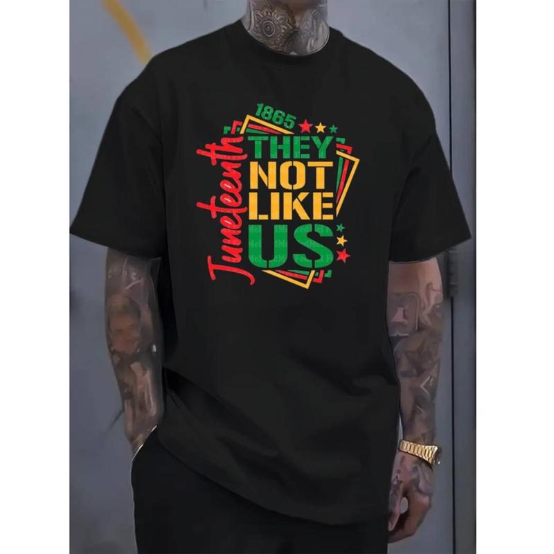 Summer Short Sleeves They Not Like Us Juneteenth independence day Summer Fashion Men’S Casual Graphic Oversized T-shirts, Fitness Wear – Round Neck Short Sleeve Printed Top Fathersdaygift Funny Tshirt