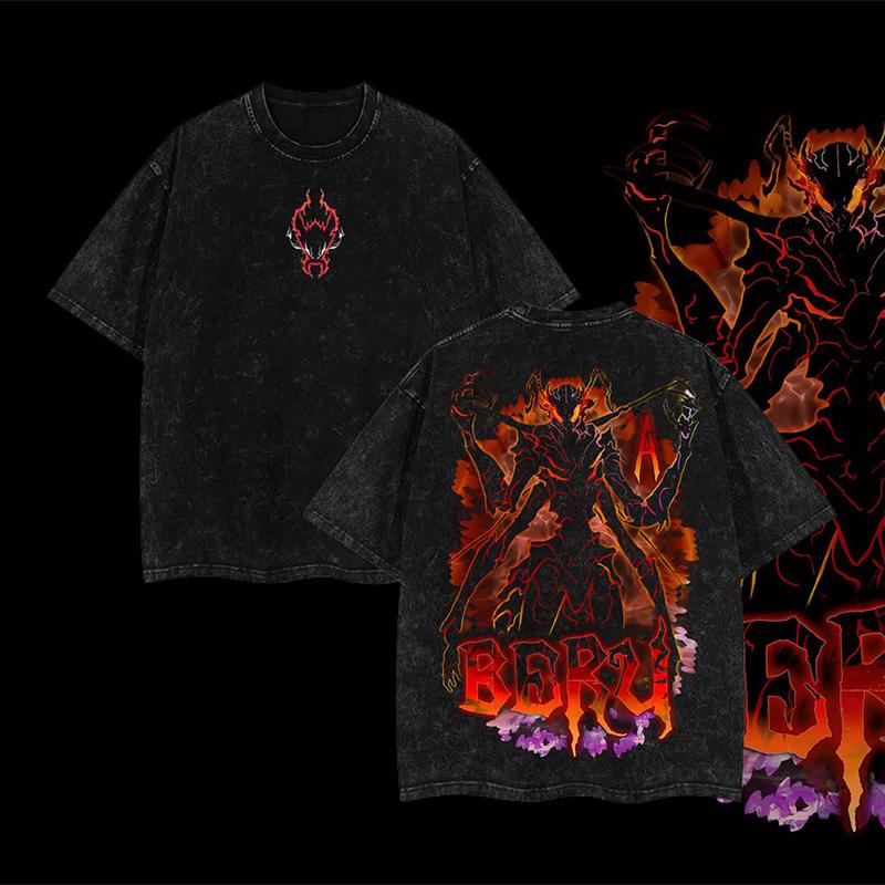 [COLLECTION] Beru, Igris, Tusk, Tank, Iron Solo Leveling Vintage Oversized Washed Tee, Unisex Anime Merch Heavyweight Cotton T-shirt, Manga Love