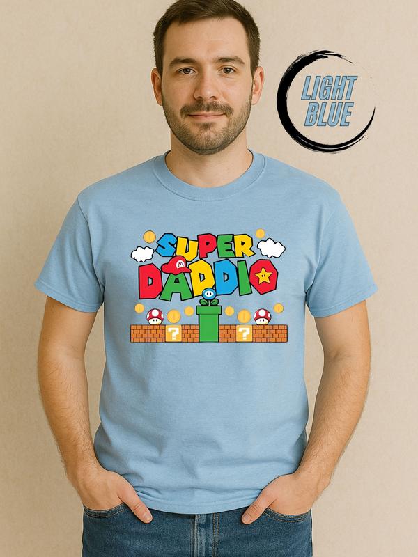 Super Daddio T-Shirt – Funny Gamer Dad Tee Inspired by Classic Video Games