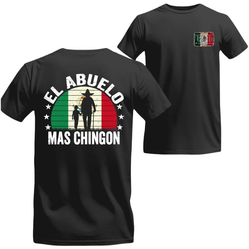 Fathers Day TShirt Gift For Latino Dad, El Abuelo Mas Chingon Tee, Mexican Gift T-shirt for Him, Menswear, Tops