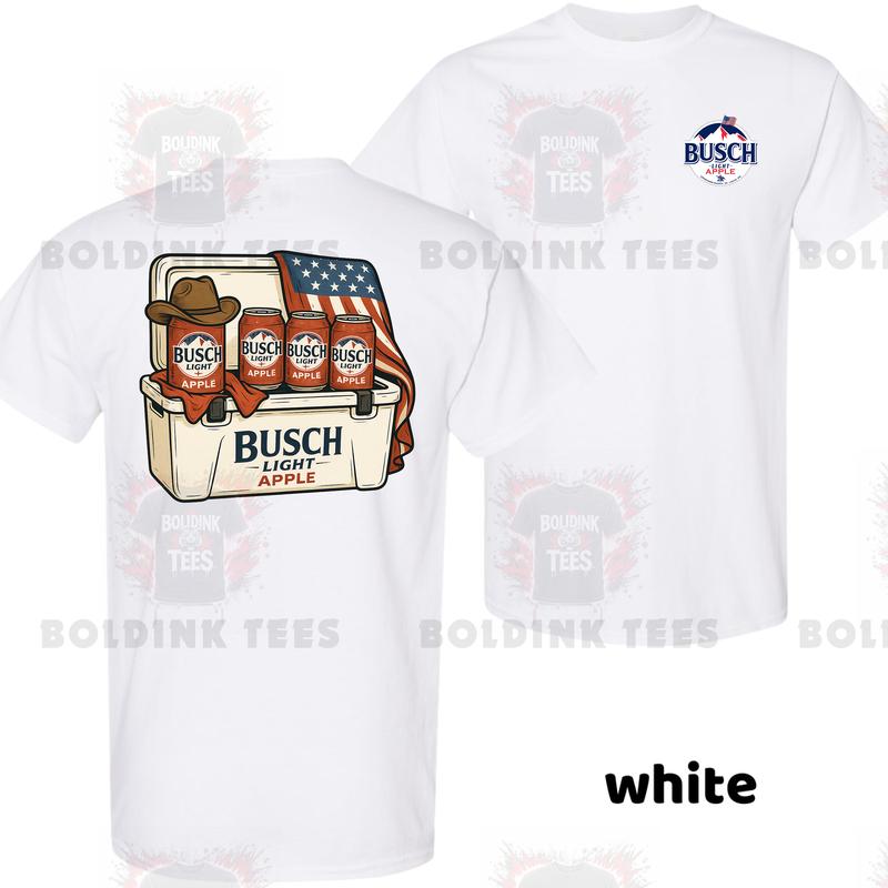 4th of July Busch Light Apple Tshirt – Unisex Shirt, Vintage Shirt, Hot Trend, Menswear Tops, Men’s Cotton T-Shirt
