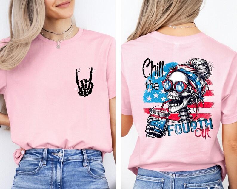 Chill the Fourth Out T-Shirt – Funny Retro USA Tee with American Flag – Perfect for July 4th BBQs & Fireworks – Gift 4th of July Shirts for Men and Women Funny