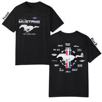 Mustang Legend Lives T-Shirt – Double-Sided Ford Mustang Collage Design for Car Enthusiasts – Men’s Short Sleeve Crew Neck Tee