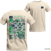 University Of Notre Dame T-Shirt – Campus Map Graphic, Established 1842, Notre Dame Stadium And Iconic Symbols, Unisex Fit, Perfect For Alumni And Fans. Tops Menswear