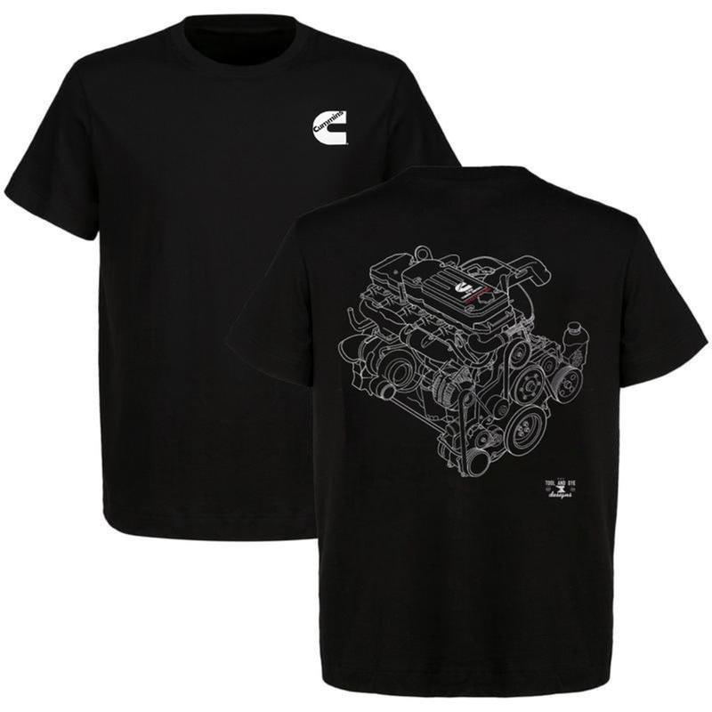 Cummins Engine Shirt, Car Lovers Shirt, Car Parts Tee, Unisex Casual Cotton Menswear Sport VR