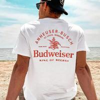 Budweiser King of Beers 2 Sides Tee, Retro Graphic T-Shirt, Summer Cotton Top for Men, Unisex Classic Fit, Fabric Comfort Style, Father’s Day Gift Idea