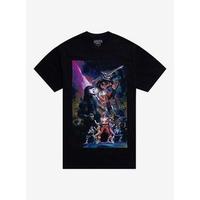 New, Godzilla Vs. Mighty Morphin Power Rangers Poster T-Shirt, Casual Crew Neck, Graphic Tee Clothes Comfort