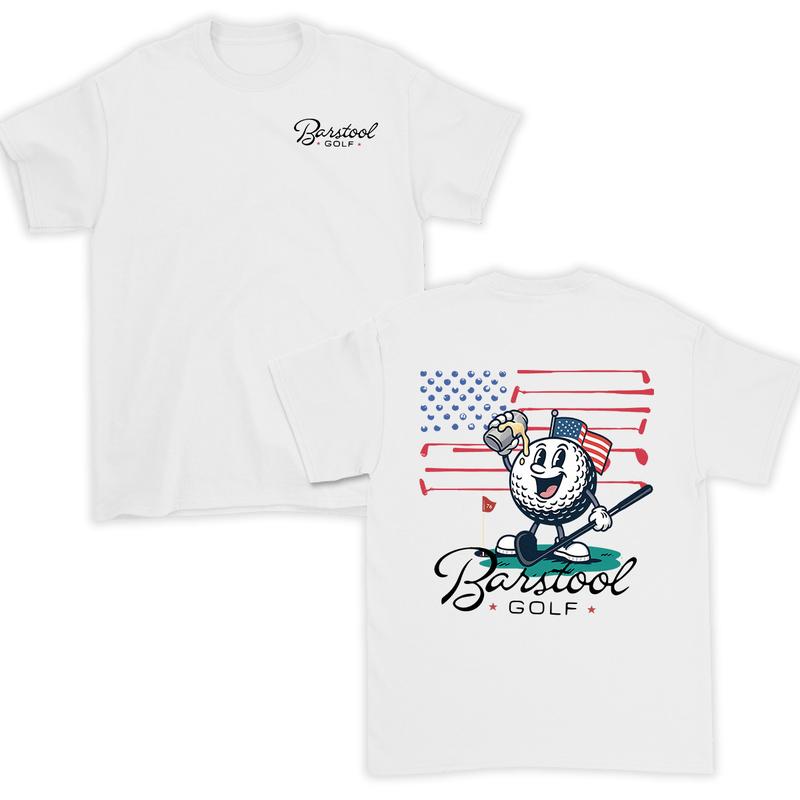 Barstool Golf Graphic Shirt for Women and Men, 4th of July Tee, Golf Ball Design, Casual Cotton Apparel, Trendy Unisex Menswear, Perfect Summer Vibes