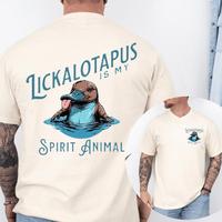 Lickalotapus Is My Spirit Animal Men’s Funny T-Shirt Crewneck Menswear