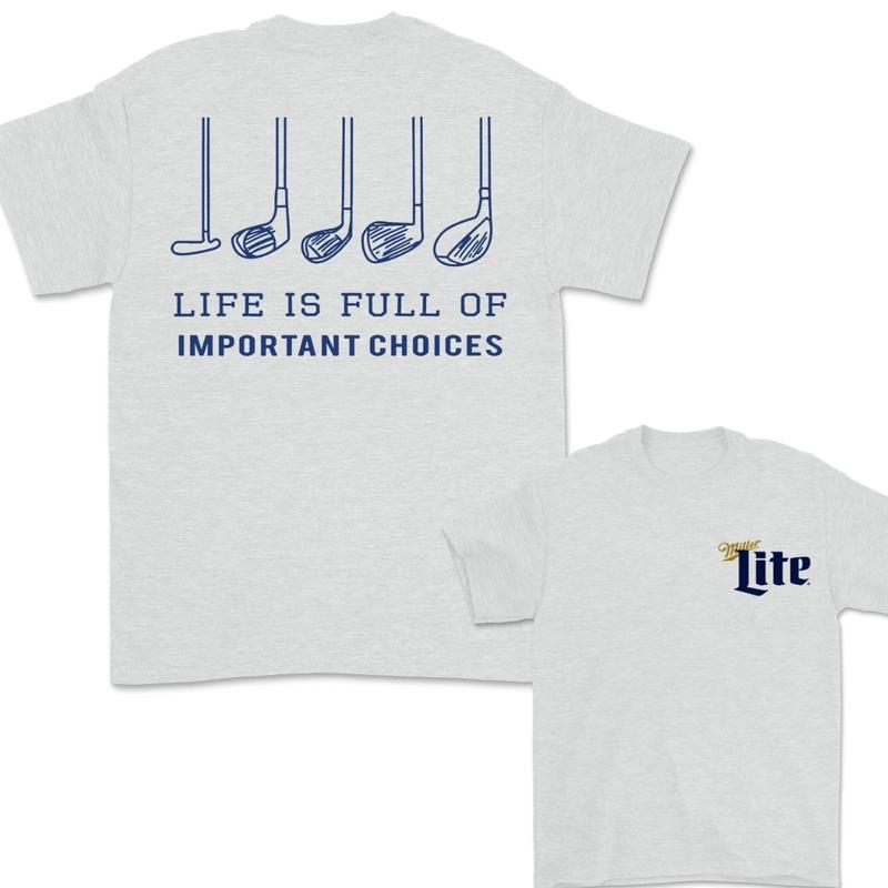 Miller Lite Golfing T-Shirt,Gift For Men, 2 Side T-Shirt For Women, For Men