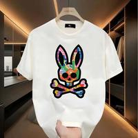 Bone graphic t-shirt, rabbit design, hip hop style, unisex, men’s short sleeve crew neck street style t-shirt summer and spring, casual, clothing, rock crew neck summer graphic