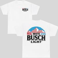 [Sale up to 62%] Red, White & Busch Light 2-Sided Unisex T-Shirt, Ultimate Busch Beer Tee, Summer Casual Comfort Menswear Top for Men & Women