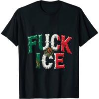 SUMMER GRAPHIC Fresh FXXK ICE Mexico Flag Look T – Shirt With Bold Anti ICE Declaration B15