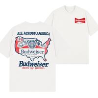 Budweiser Flag Logo Vintage 2 Sides Tee – Classic Retro Beer Graphic Shirt for American Summer Vibes, Country Style & Backyard BBQ Outfit