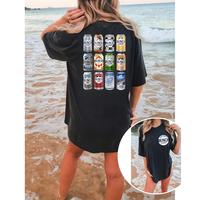 Menswear Busch Light Tee – Colorful Beer Graphic, Relaxed Fit Cotton Shirt for Everyone
