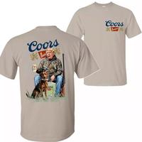 Hunter Trump Coors Banquet Beer T-Shirt, Camo Hunting Dog T-shirt Unisex Double Sided Cotton Crewneck Madee Using 100% Us Cotton & Printeed In Thee Usa