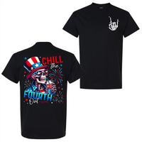 Chill The Fourth Out Skeleton Shirt, Funny 4th Of July, Independence Day, Red White Blue, Freedom Shirt, Patriotic Shirt, for Men and Women