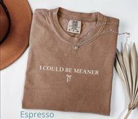 I Could Be Meaner Shirt Comfort Colors, Sarcastic Shirt, Funny Humor Shirt, Sarcasm Shirt, shirt for women, mom shirt, bestie shirt Womenswear Check