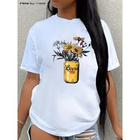 Floral Coors Beer Washed Tee for Men and Women – Embrace Pride with This Trendy Top