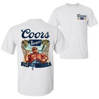 Coors Banquet Trump T-Shirt, Gulf of America Tee, Trump Chillin at Gulf of America Graphic Tee, Unisex Casual Cotton Menswear 3D