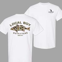 Local Boy Outfitters Camo Redfish T-Shirt – Outdoor Graphic Tee for Men & Women, Southern Fishing Style, Womenswear Top