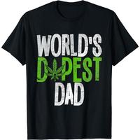 pinup rags tee [100% Cotton] World’s Dopest Dad T-Shirt With Bold Green Cannabis Leaf Design.