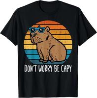 Shirt for adults and youth Dont Worry Be Capy Capybara Retro Boys Kids Youth Wo T-Shirt