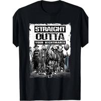 Straight Outta Nightmares” Men’s Vintage Horror Halloween T-Shirt – 100% Cotton