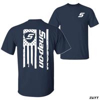 Snap-on Flag T-Shirt – Patriotic USA Flag Graphic Tee for 4th of July, Blue Collar American Pride Shirt, Unisex Workwear Style – Tops, Menswear, Graphic Tees