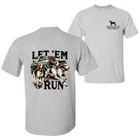 Let ‘Em Run Graphic Tee – Hound Dogs and Pickup Truck Design, Perfect for Hunting and Outdoor Lovers, Unisex T-shirts, Menswear Tops