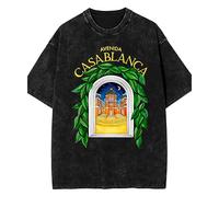 Vintage Casablanca Tennis Club Shirt 335751 vintage washed distressed batik thickened funny Men’S Short Sleeve Graphic T-shirt PR Casual Cotton